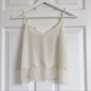 Aritzia Wilfred Chimere 100% Silk Camisole Tank Top Size S cream color